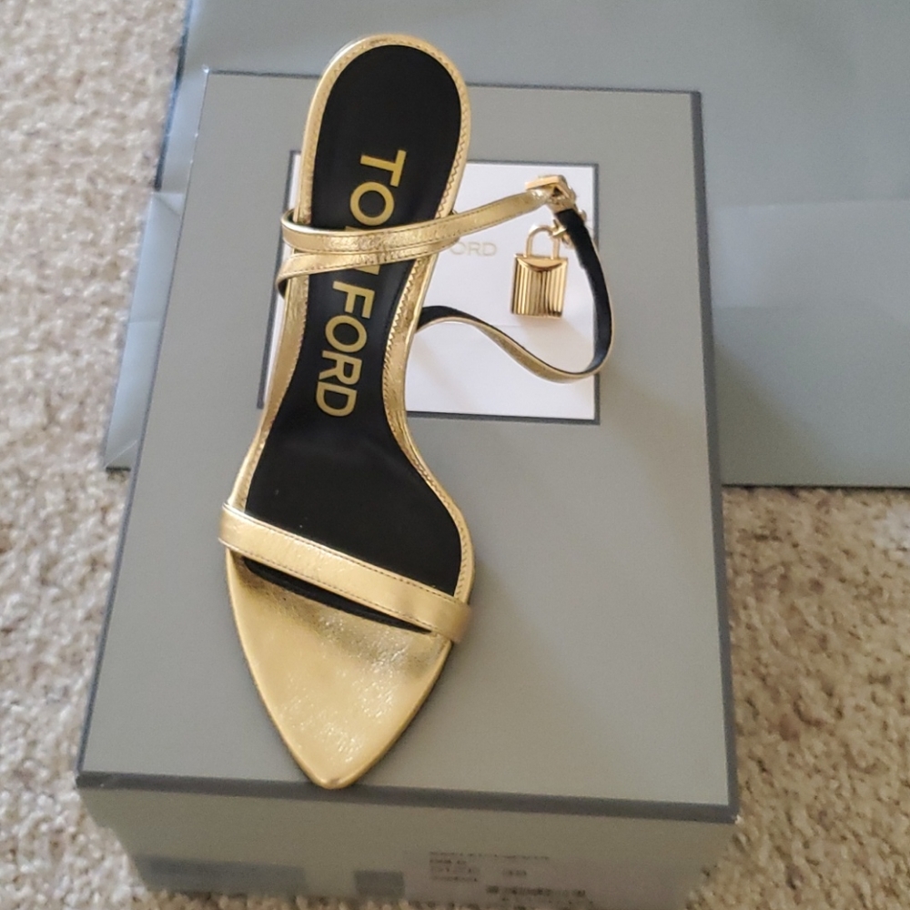 Tom Ford Gold Lockett Sandal